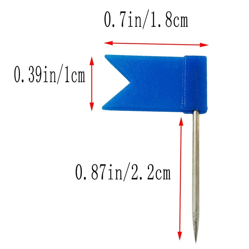 TTSAM 60 Pieces Multi-Color Flag Travel Map Push Pins (5 Colors) - Image 3
